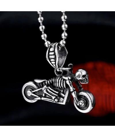 Collier Tête de Mort Motard (Acier)