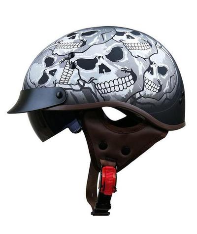 Casque Moto Tête de Mort Vintage skull